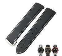 SCWZZWSY 20 mm 22 mm in gomma pieghevole cinghia di orologio da orologio nero orologio rosso per tudor black bay per uomo braccialetto