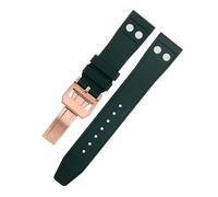 SCWZZWSY 22mm Natura Fluororubber FKM Gomma Con Rivetto Cinturino Per IWC Big Pilot Mark Portugieser TOP GUN Morbido Wristband, 21MM