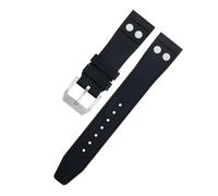 SCWZZWSY 22mm Natura Fluororubber FKM Gomma Con Rivetto Cinturino Per IWC Big Pilot Mark Portugieser TOP GUN Morbido Wristband, 22MM