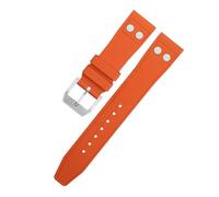SCWZZWSY 22mm Natura Fluororubber FKM Gomma Con Rivetto Cinturino Per IWC Big Pilot Mark Portugieser TOP GUN Morbido Wristband, 21MM