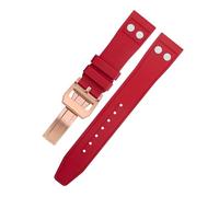 SCWZZWSY 22mm Natura Fluororubber FKM Gomma Con Rivetto Cinturino Per IWC Big Pilot Mark Portugieser TOP GUN Morbido Wristband, 20MM