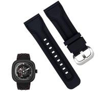 SCWZZWSY Banda di orologi in gomma impermeabile per sette venerdì catena di orologi a prova di sudore 28mm cinghia arancione nera per uomini