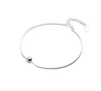 SCWZZWSY Bracciale alla caviglia delicata - 925 perle di moda in argento sterling Bracciale a catena di serpenti per donna moglie (colore: cavigliere, dimensioni: 7 8 pollici)