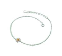 SCWZZWSY Bracciale alla caviglia delicata - 925 perle di serpenti minimaliste in argento sterling cavigliere di fiori per donne dono gioielli fine (colore: a)