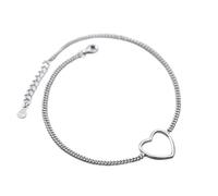 SCWZZWSY Bracciale alla caviglia delicata - 925 Sterling Silver Fashion Women's Women's Heart Chain Caset Canatura per moglie Best Friend (Color: Cans)