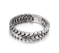 SCWZZWSY Bracciale da uomo in acciaio inox, stile retrò, a forma di Kiel, gioiello intramontabile, lunghezza 21,5 cm