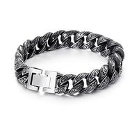 SCWZZWSY Bracciale in acciaio inossidabile maschile, totem pattern, braccialetto di coppia, catena unisex, IC personalizzato, regalo per lui