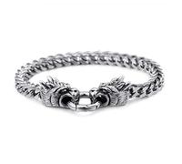 SCWZZWSY Bracciale in acciaio maschile, braccialetti a catena in acciaio inossidabile Dragon 225x6mm