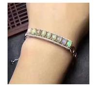 SCWZZWSY Bracciale opale multicolore naturale braccialetto gembo naturale S925 Bracciale d'argento Elegante Block Women Party Gioielli