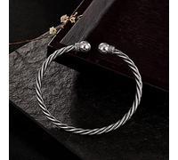 SCWZZWSY Bracciale S999 Twist Silver Pure Bracciale Simple Solid Bracciale Solid Apertura del Bracciatore d'argento Valentino Regalo per San Valentino