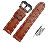 SCWZZWSY Canda di orologi in pelle per uomini, adatto per la catena di orologio in pelle italiana cittadino di Panerai 22mm 24mm 26mm di guardia