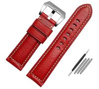 SCWZZWSY Canda di orologi in pelle per uomini, adatto per la catena di orologio in pelle italiana cittadino di Panerai 22mm 24mm 26mm di guardia
