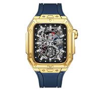 SCWZZWSY Cassa In Acciaio Inox Per 8 7 45mm Cinturino In Gomma Per iWatch 7 Kit di Conversione Lunetta di Lusso, 45mm