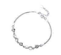 SCWZZWSY Catena del bracciale del bracciale, braccialetto di bracciale ad argento regolabile, donne 925 sterling in argento sterlina sterling in cristallo infinito sterling