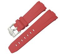 SCWZZWSY Cinghia di gomma per Tudor Heritage Black Bay Bronzo Pelagos Bande sportive impermeabili 23mm da 24 mm cinghia di orologio (colore: carbone nero, dimensione: fibbia d'argento da 22 mm) (,)