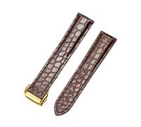 SCWZZWSY Cinta d'oro vera in pelle, fibbia di coccodrillo per orologio omega, cinturino in pelle da 18 mm a 22 mm per donne e uomini (,)