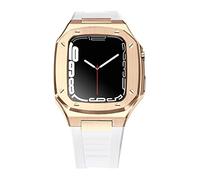 SCWZZWSY Cinturino di lusso in metallo + custodia per kit mod cinturino 41mm 44 mm 45mm Kit di modifica set di gomma iWatch serie 7 6 SE 5 4 Correa