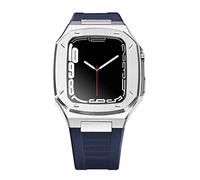 SCWZZWSY Cinturino di lusso in metallo + custodia per kit mod cinturino 41mm 44 mm 45mm Kit di modifica set di gomma iWatch serie 7 6 SE 5 4 Correa