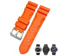 SCWZZWSY Cinturino in gomma naturale da 26mm 24mm adatto per Panerai PAM cinturino per orologio in silicone rosso blu impermeabile strumenti per braccialetti
