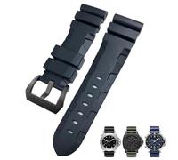 SCWZZWSY Cinturino in gomma naturale da 26mm 24mm adatto per Panerai PAM cinturino per orologio in silicone rosso blu impermeabile strumenti per braccialetti