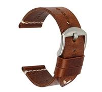 SCWZZWSY Cinturino vintage in pelle bovina fatto a mano da 20 mm 21 mm 22 mm 23 mm 24 mm cinturino per orologio, 20mm, A