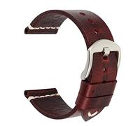 SCWZZWSY Cinturino vintage in pelle bovina fatto a mano da 20 mm 21 mm 22 mm 23 mm 24 mm cinturino per orologio, 24mm, A