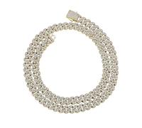 SCWZZWSY Collana hip-hop in oro 14 K su argento 925 9 mm, catena da collo cubana in moissanite densamente incastonata, regalo dinamico per trend setter o occasioni speciali, regalo per papà, 20 Inches