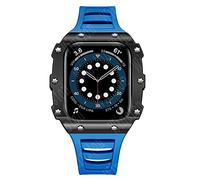 SCWZZWSY Custodia in ceramica 45 mm modifica fibra di carbonio custodia per cinturino 8 custodia 7 6 5 40 mm 41 mm cinturino per IWatch 8 7 6 cinturino con cornice, 44MM