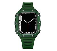 SCWZZWSY Custodia in fibra di carbonio per modifica della banda 7 45 mm 44 mm 41 mm Kit MOD in gomma in gomma in ceramica per IWatch Series 6 SE 5