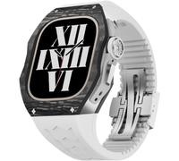 SCWZZWSY Elastico della custodia in fibra in fibra di carbonio , per 44 mm 45 mm , kit mod a cinghia traspirato della custodia per orologi , per iwatch Series 8/7/6/5/4/SE Accessori di ricambio