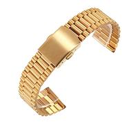 SCWZZWSY Guarda il cinturino da 20 mm/22 mm/24 mm Pulsante farfalla, cinghia di superficie lucida a rilascio rapido/22 mm/oro