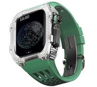 SCWZZWSY Guarda il kit di modifica, kit cinghia di orologio di lusso per una custodia in titanio cinghia viton di lusso da 8 45 mm per iwatch 7 8 45 mm Modifica di aggiornamento