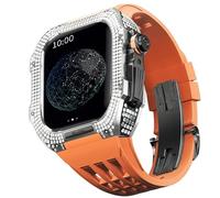 SCWZZWSY Guarda il kit di modifica, kit cinghia di orologio di lusso per una custodia in titanio cinghia viton di lusso da 8 45 mm per iwatch 7 8 45 mm Modifica di aggiornamento