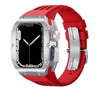 SCWZZWSY Kit di modifica di lusso per cinturino e custodia 8 7 45 mm, per iWatch serie 6 SE 5 4 44 mm cassa in lega di titanio cinturino in caucciù kit mod cinturini