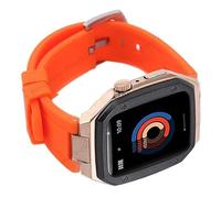 SCWZZWSY Kit di modifica in gomma 44mm 45mm cinturino per kit mod cinturino in acciaio cassa di lusso in metallo Correa IWatch serie 8 7 6 SE 5 4