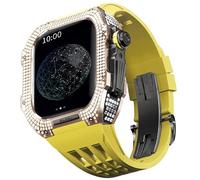 SCWZZWSY Kit di modifica orologio, kit di cinturini per orologi di lusso per 6 5 4 se 44 mm Case in titanio in gomma in gomma di lusso per IWatch 6/5/4/SE 44mm Serie Upgrade Modifica