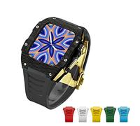 SCWZZWSY Kit in lega di titanio Custodia in fibra di carbonio avanzata+banda da 6 pezzi per banda 45mm 44 mm Custodia a diamante di lusso per iWatch Series 7 6 5 4 SE