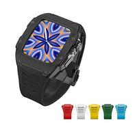 SCWZZWSY Kit in lega di titanio Custodia in fibra di carbonio avanzata per banda 45 mm 44 mm Case di diamanti di lusso+banda da 6 pezzi per Iwatch Series 7 6 5 4 SE