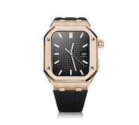 SCWZZWSY Kit mod di modifica di lusso da 44 mm per custodia a fascia 6 5 4 3 cinturino in gomma accessori con struttura in metallo per serie iwatch 44 mm