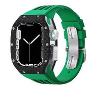 SCWZZWSY Kit mod orologio di lusso da 44 mm 45 mm, per cinturino serie 8 7 6 5 4 SE, cassa per orologio in fibra di carbonio e titanio, cinturino in viton, per kit di modifica iWatch