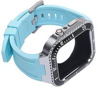 SCWZZWSY Mod Kit in lega di zinco per cinturino serie 8 7 45 mm cinturino in silicone telaio metallico lunetta per iWatch SE 6 5 4 44 mm, 45 mm per 8/7, 45mm For 8/7
