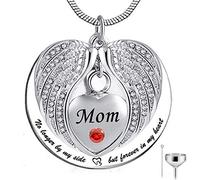 SCWZZWSY Non più al Mio Fianco, ma per Sempre nella mia Collana per Pendenti per la Crema di cremazione in Acciaio Inossidabile per Il Mio Cuore per Cenere -Mom
