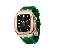 SCWZZWSY Per Band Series 8 45mm 44mm Uomo Donna Custodia militare in metallo con cinturino in silicone Paraurti antiurto per IWatch Serie 7/SE/6/5/4 Bellissimo regalo
