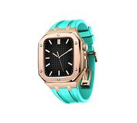 SCWZZWSY Per cinturino 45mm 44mm uomo donna custodia protettiva in metallo paraurti antiurto con cinturino in silicone