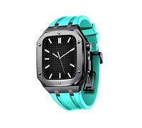 SCWZZWSY Per cinturino 45mm 44mm uomo donna custodia protettiva in metallo paraurti antiurto con cinturino in silicone