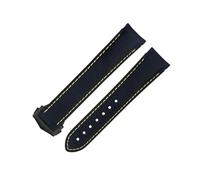 SCWZZWSY Per Omega Cinturino AT150 300 Planet Ocean De Ville Fine Curva Cinturino 20mm Nero Giallo Linea Nylon Ad Alta Densità Cinturino In Pelle Di Vacchetta, 20MM