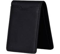 SCWZZWSY Porta carte Porta carte Porta carte Porta carte da uomo in vera pelle Porta carte sottile con tasca frontale con portamonete (Colore : Nero), Nero