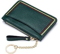 SCWZZWSY Porta carte Portamonete portatile in vera pelle Porta carte d'identità porta carte di credito Porta badge Portachiavi Porta carte bus Porta carte (Color : Green)
