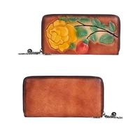 SCWZZWSY Portafogli da Donna in Vera Pelle, Borsa con Pochette in Goffratura Rosa Moda Borsa Porta Carte Fatta a Mano (Colore : C)