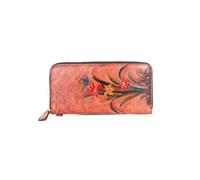 SCWZZWSY Portafoglio da donna in vera pelle da donna, pochette da polso lunga in rilievo vintage, porta carte di credito fatto a mano (Colore : A)
